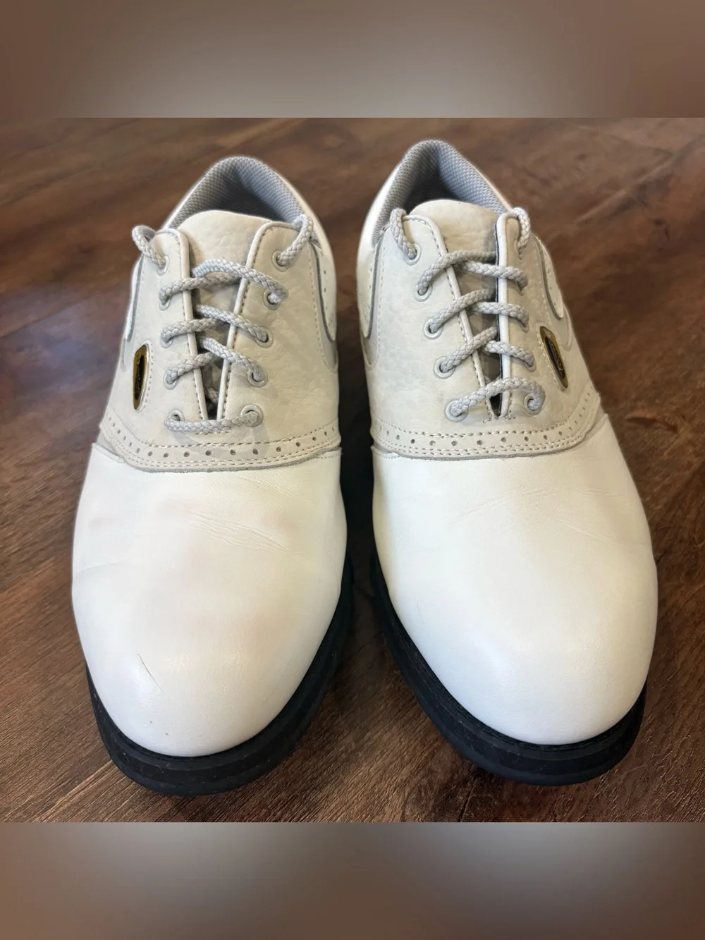 Footjoy Softjoys Terrains Golf Shoes Women Size 9.5M Gray and White Duramax Sole